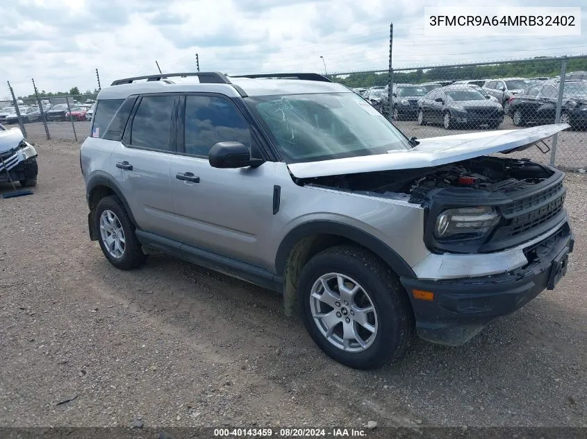 2021 Ford Bronco Sport VIN: 3FMCR9A64MRB32402 Lot: 40143459