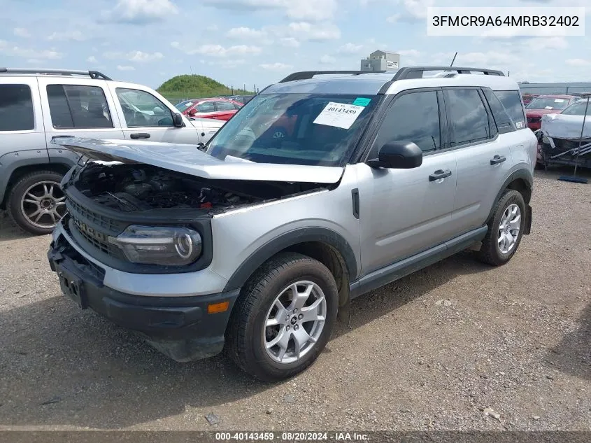 2021 Ford Bronco Sport VIN: 3FMCR9A64MRB32402 Lot: 40143459