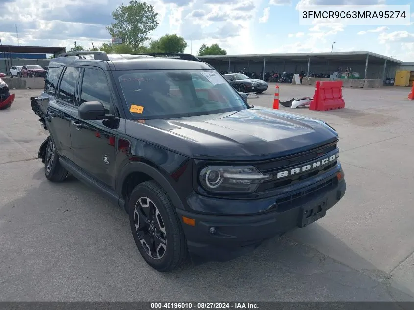 2021 Ford Bronco Sport Outer Banks VIN: 3FMCR9C63MRA95274 Lot: 40196010