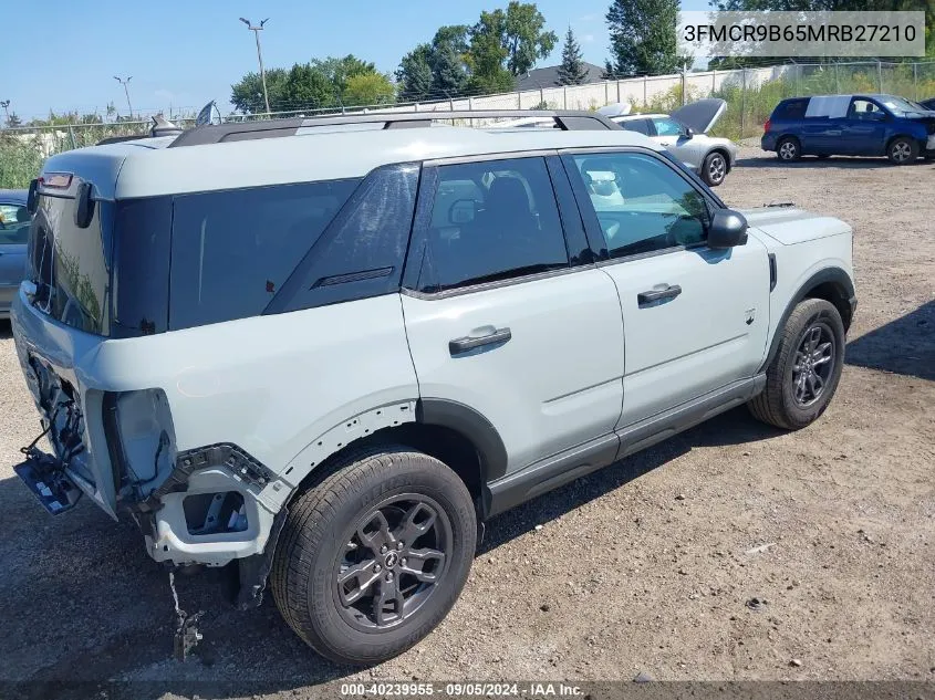 2021 Ford Bronco Sport Big Bend VIN: 3FMCR9B65MRB27210 Lot: 40239955