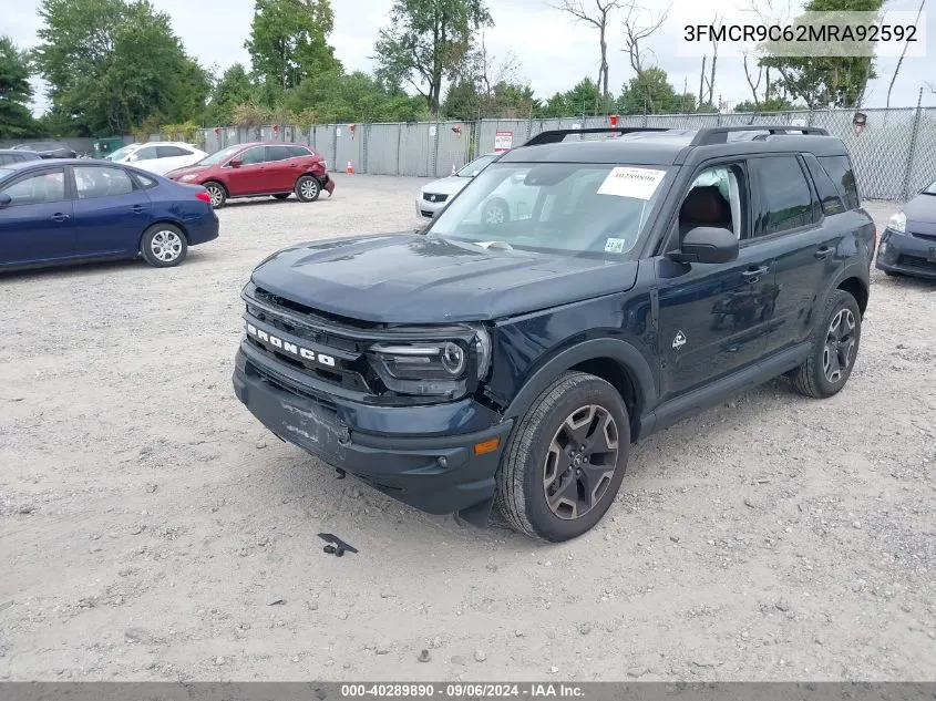 2021 Ford Bronco Sport Outer Banks VIN: 3FMCR9C62MRA92592 Lot: 40289890