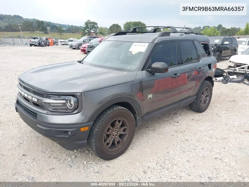 2021 Ford Bronco Sport Big Bend VIN: 3FMCR9B63MRA66357 Lot: 40297858