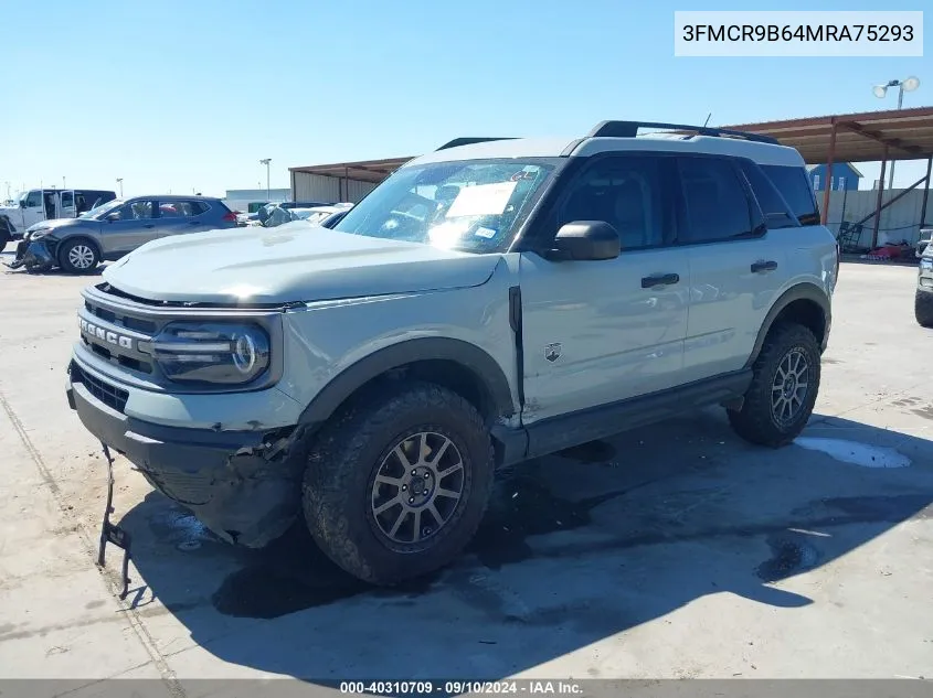 2021 Ford Bronco Sport Big Bend VIN: 3FMCR9B64MRA75293 Lot: 40310709