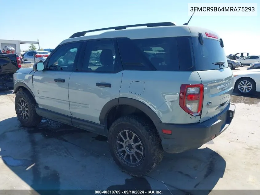 2021 Ford Bronco Sport Big Bend VIN: 3FMCR9B64MRA75293 Lot: 40310709