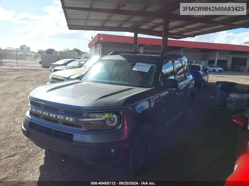 2021 Ford Bronco Sport Big Bend VIN: 3FMCR9B62MRA83425 Lot: 40405112