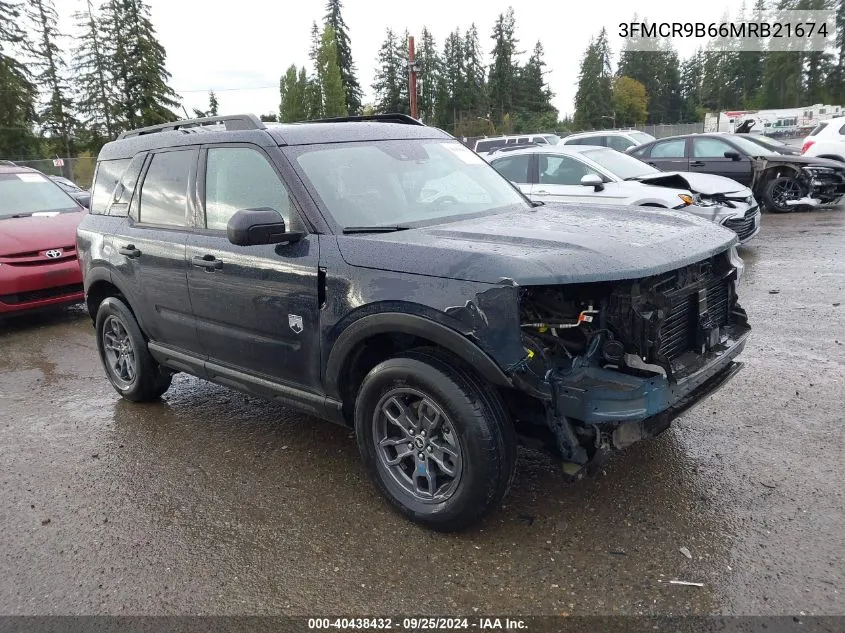 2021 Ford Bronco Sport Big Bend VIN: 3FMCR9B66MRB21674 Lot: 40438432