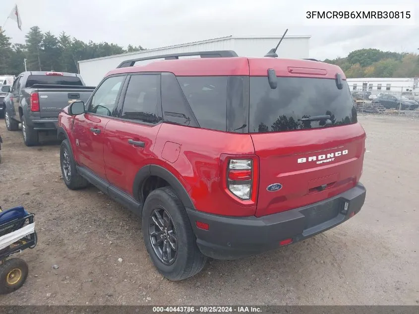 2021 Ford Bronco Sport Big Bend VIN: 3FMCR9B6XMRB30815 Lot: 40443786