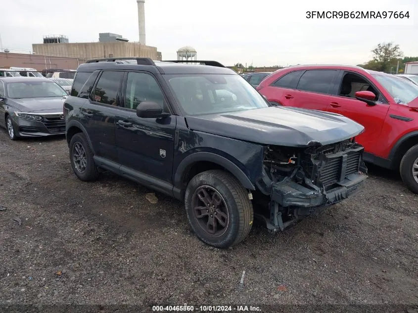 2021 Ford Bronco Sport Big Bend VIN: 3FMCR9B62MRA97664 Lot: 40465860