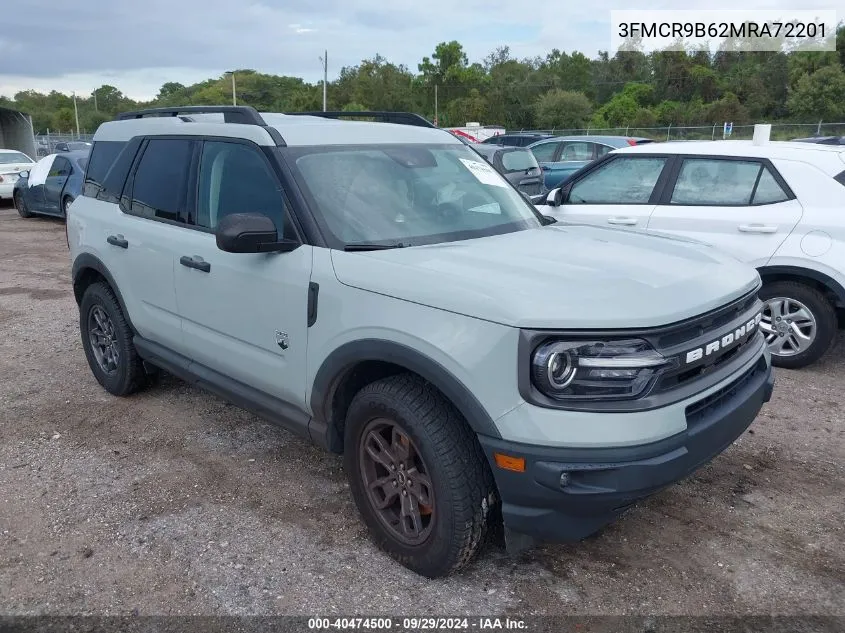 2021 Ford Bronco Sport Big Bend VIN: 3FMCR9B62MRA72201 Lot: 40474500