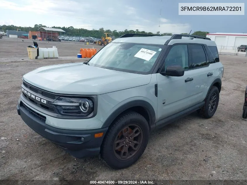 2021 Ford Bronco Sport Big Bend VIN: 3FMCR9B62MRA72201 Lot: 40474500