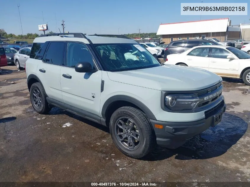 2021 Ford Bronco Sport Big Bend VIN: 3FMCR9B63MRB02158 Lot: 40497376