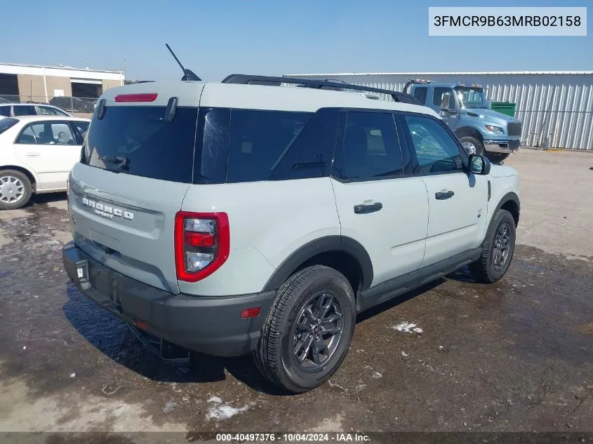 2021 Ford Bronco Sport Big Bend VIN: 3FMCR9B63MRB02158 Lot: 40497376