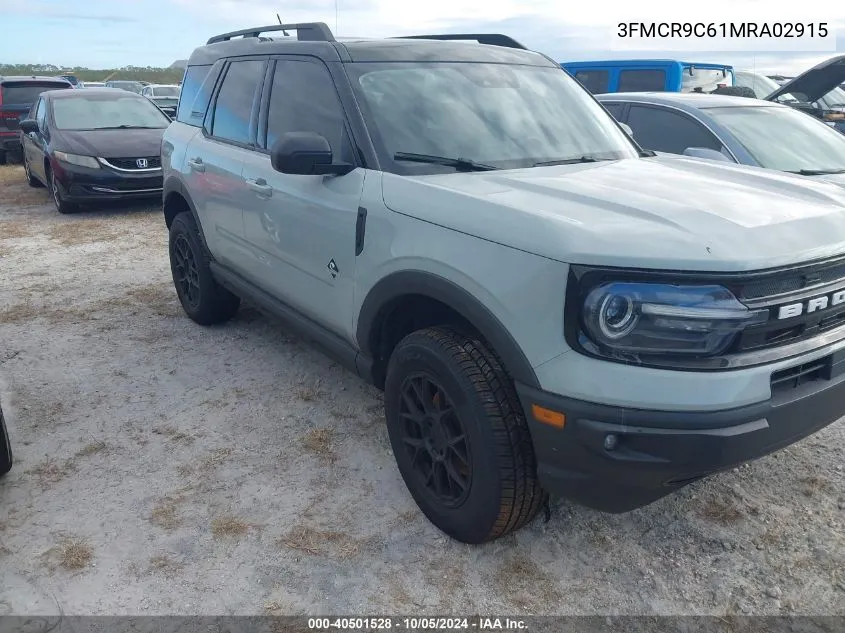 2021 Ford Bronco Sport Outer Banks VIN: 3FMCR9C61MRA02915 Lot: 40501528