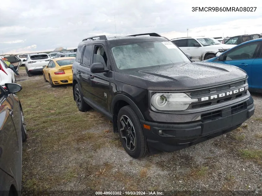 2021 Ford Bronco Sport Big Bend VIN: 3FMCR9B60MRA08027 Lot: 40503302