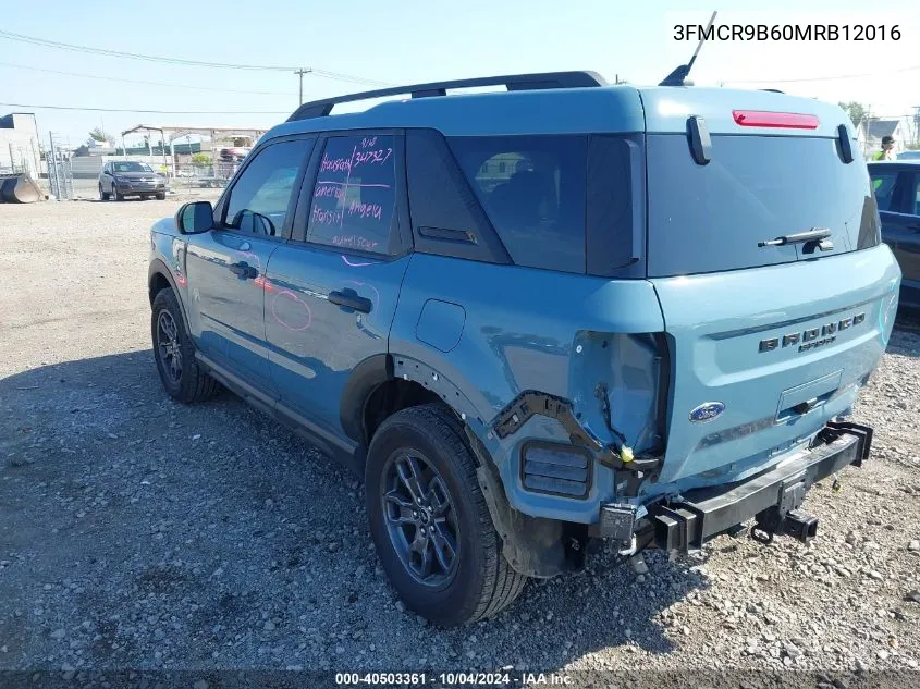 2021 Ford Bronco Sport Big Bend VIN: 3FMCR9B60MRB12016 Lot: 40503361