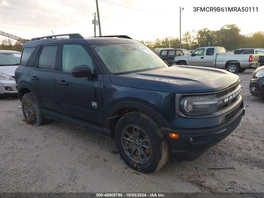 2021 Ford Bronco Sport Big Bend VIN: 3FMCR9B61MRA50111 Lot: 40505790