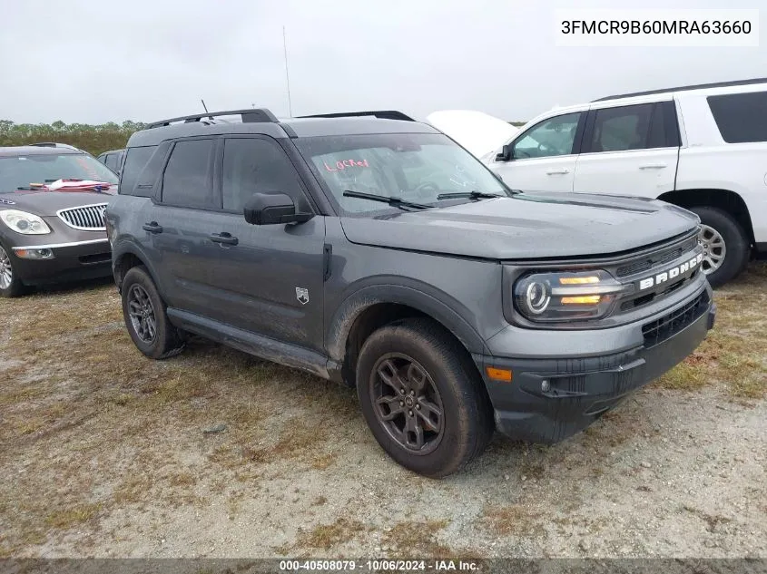 2021 Ford Bronco Sport Big Bend VIN: 3FMCR9B60MRA63660 Lot: 40508079