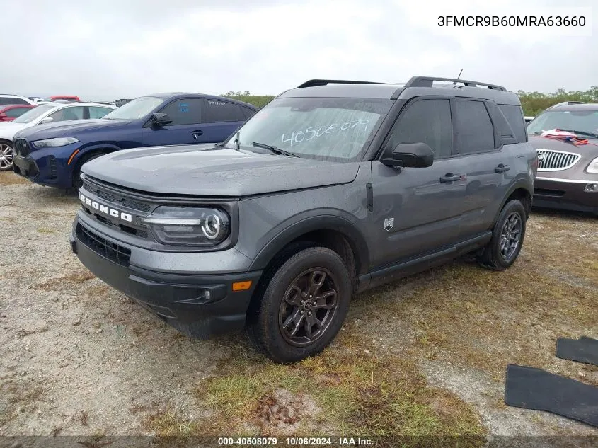 2021 Ford Bronco Sport Big Bend VIN: 3FMCR9B60MRA63660 Lot: 40508079