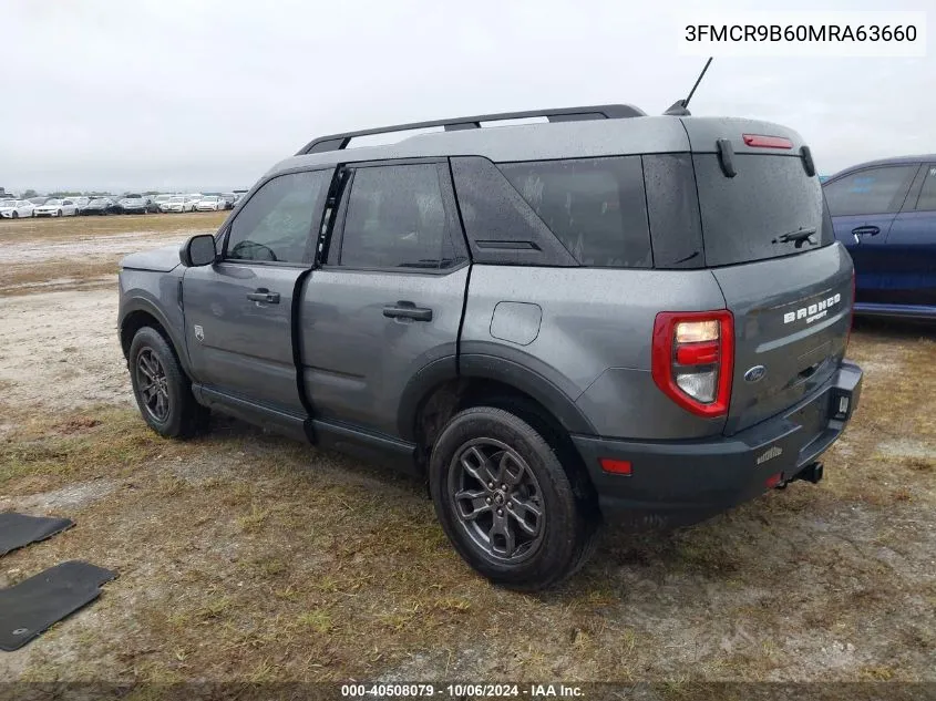 2021 Ford Bronco Sport Big Bend VIN: 3FMCR9B60MRA63660 Lot: 40508079