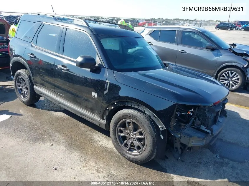 2021 Ford Bronco Sport Big Bend VIN: 3FMCR9B66MRB29631 Lot: 40512375