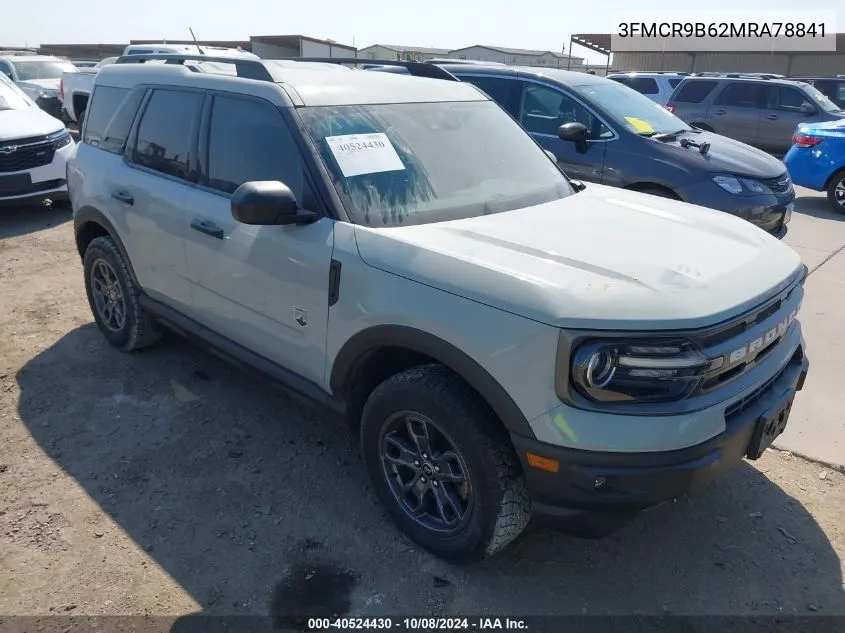 2021 Ford Bronco Sport Big Bend VIN: 3FMCR9B62MRA78841 Lot: 40524430