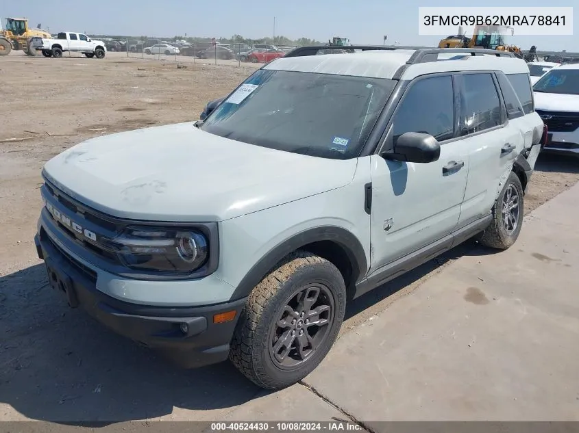 2021 Ford Bronco Sport Big Bend VIN: 3FMCR9B62MRA78841 Lot: 40524430