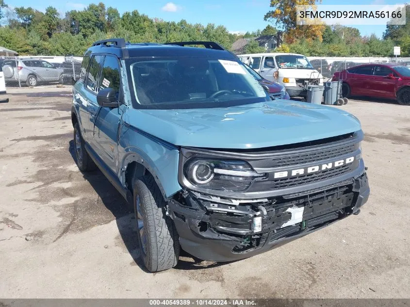 2021 Ford Bronco Sport Badlands VIN: 3FMCR9D92MRA56166 Lot: 40549389