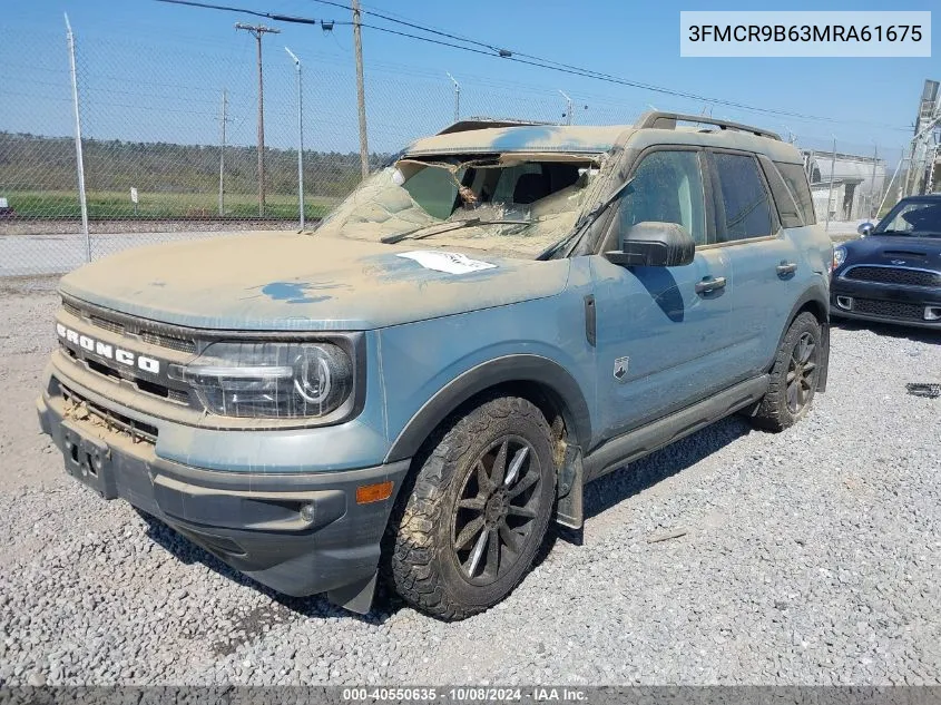 2021 Ford Bronco Sport Big Bend VIN: 3FMCR9B63MRA61675 Lot: 40550635