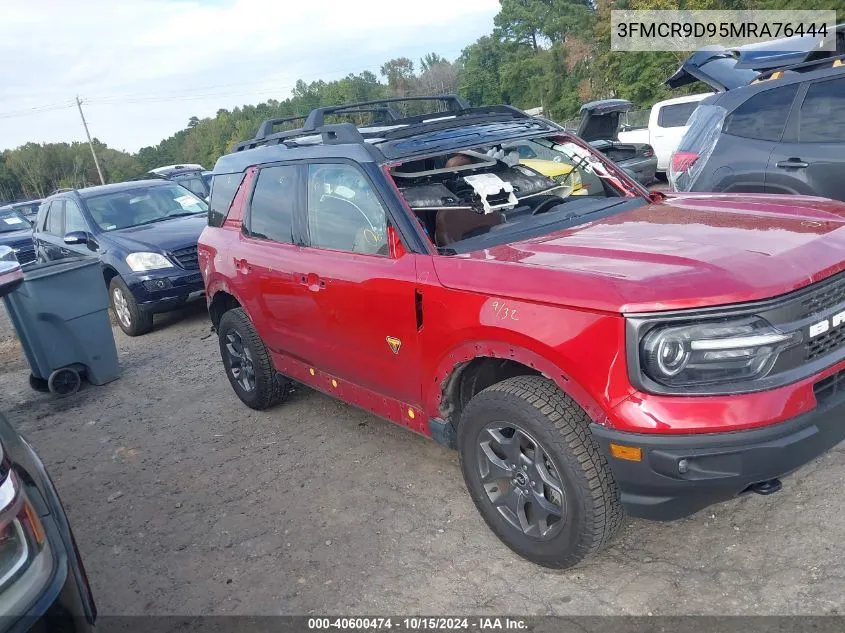 2021 Ford Bronco Sport Badlands VIN: 3FMCR9D95MRA76444 Lot: 40600474