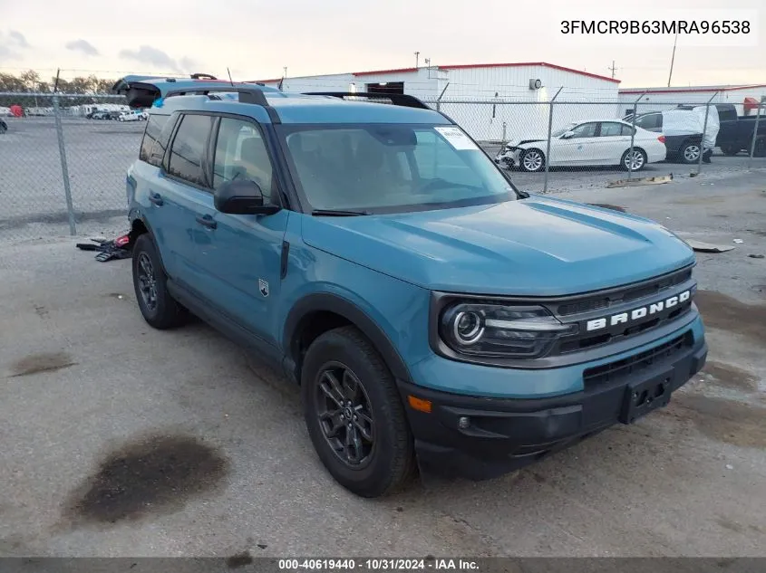 2021 Ford Bronco Sport Big Bend VIN: 3FMCR9B63MRA96538 Lot: 40619440