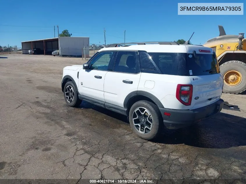 2021 Ford Bronco Sport Big Bend VIN: 3FMCR9B65MRA79305 Lot: 40621714