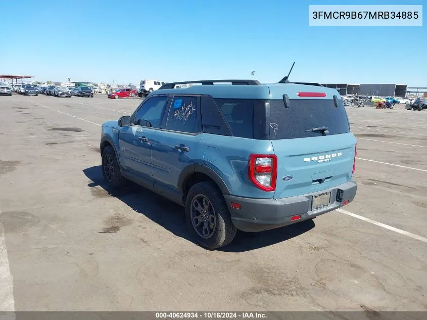 2021 Ford Bronco Sport Big Bend VIN: 3FMCR9B67MRB34885 Lot: 40624934