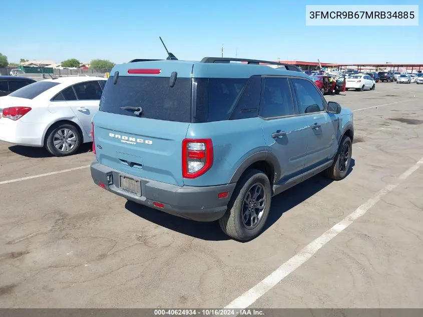 2021 Ford Bronco Sport Big Bend VIN: 3FMCR9B67MRB34885 Lot: 40624934