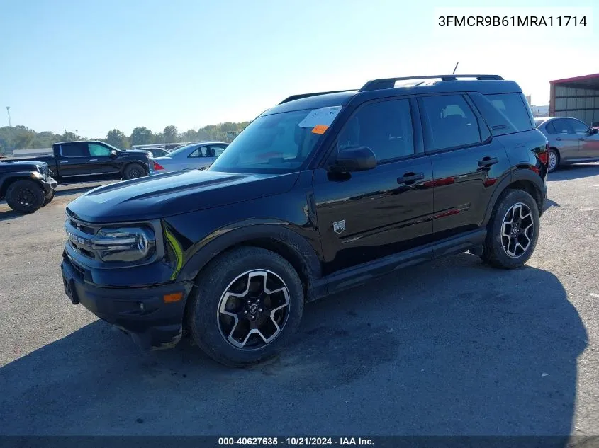 2021 Ford Bronco Sport Big Bend VIN: 3FMCR9B61MRA11714 Lot: 40627635