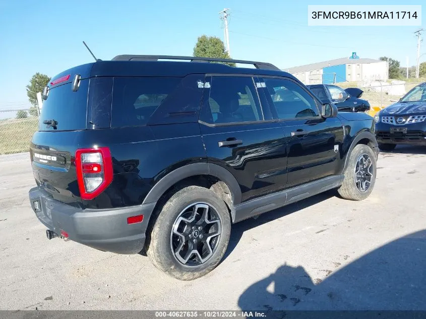 2021 Ford Bronco Sport Big Bend VIN: 3FMCR9B61MRA11714 Lot: 40627635