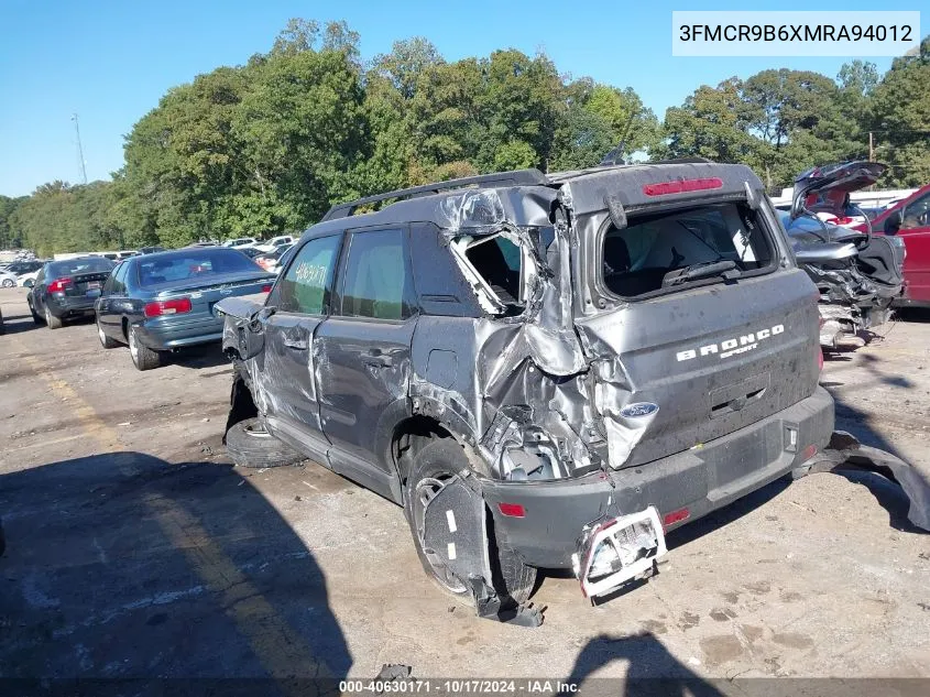 2021 Ford Bronco Sport Big Bend VIN: 3FMCR9B6XMRA94012 Lot: 40630171