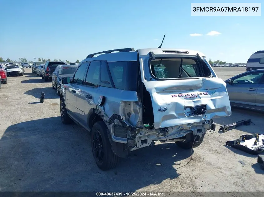 2021 Ford Bronco Sport VIN: 3FMCR9A67MRA18197 Lot: 40637439