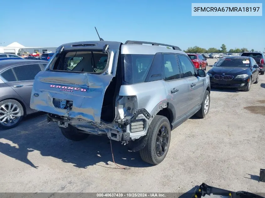 2021 Ford Bronco Sport VIN: 3FMCR9A67MRA18197 Lot: 40637439