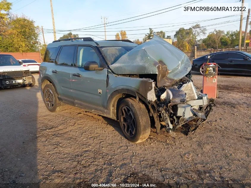 2021 Ford Bronco Sport Big Bend VIN: 3FMCR9B60MRA12322 Lot: 40645766