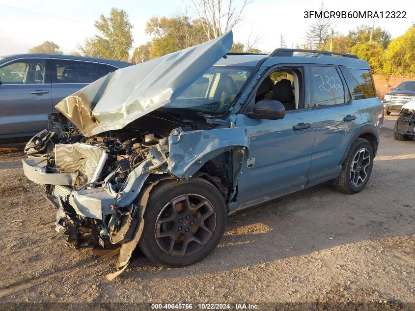 2021 Ford Bronco Sport Big Bend VIN: 3FMCR9B60MRA12322 Lot: 40645766