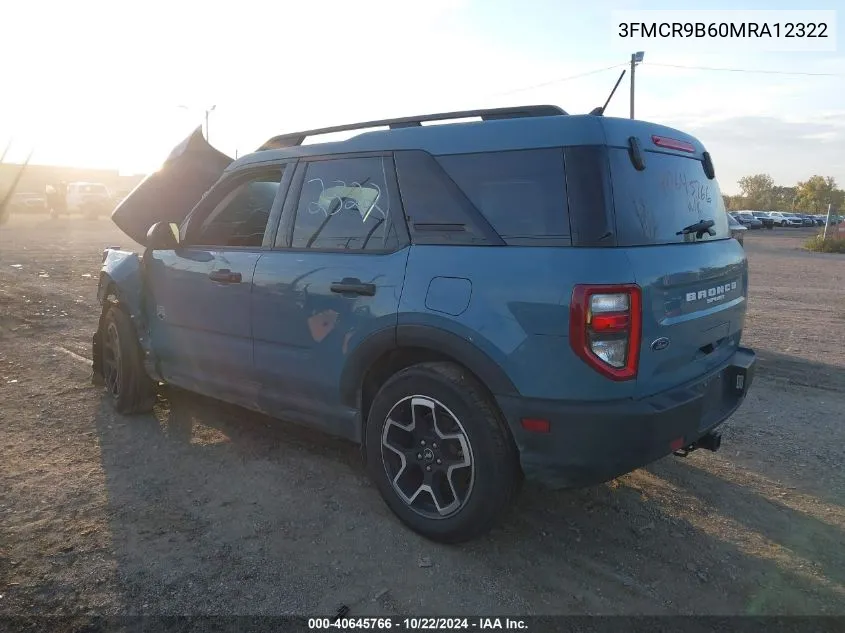 2021 Ford Bronco Sport Big Bend VIN: 3FMCR9B60MRA12322 Lot: 40645766