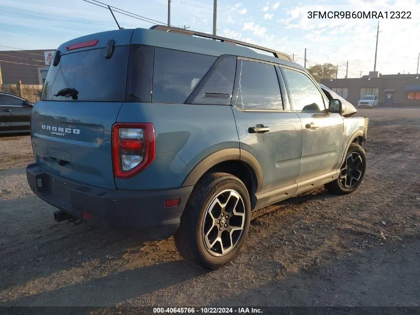 2021 Ford Bronco Sport Big Bend VIN: 3FMCR9B60MRA12322 Lot: 40645766