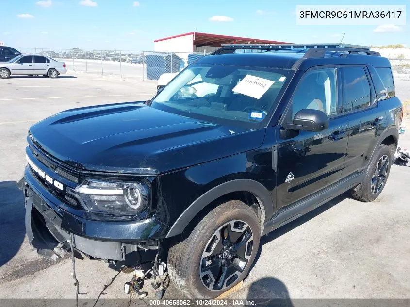 2021 Ford Bronco Sport Outer Banks VIN: 3FMCR9C61MRA36417 Lot: 40658062