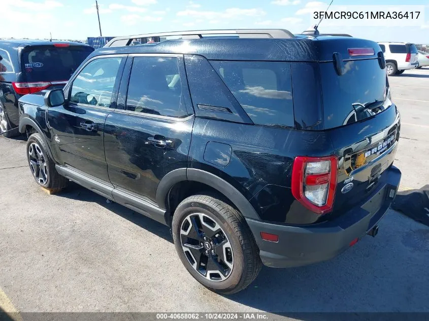 2021 Ford Bronco Sport Outer Banks VIN: 3FMCR9C61MRA36417 Lot: 40658062