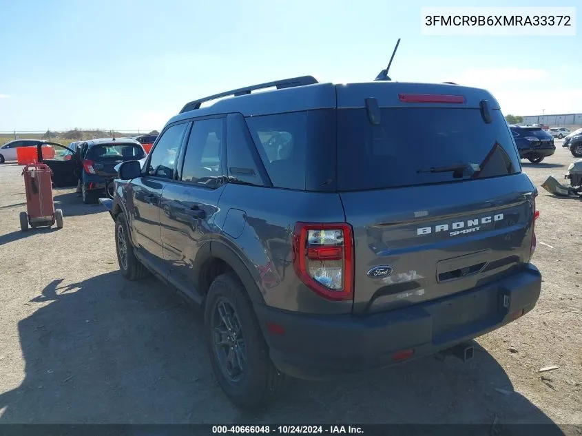 2021 Ford Bronco Sport Big Bend VIN: 3FMCR9B6XMRA33372 Lot: 40666048