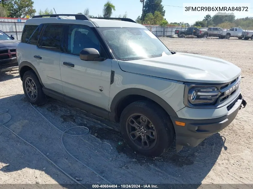 2021 Ford Bronco Sport Big Bend VIN: 3FMCR9B6XMRA84872 Lot: 40684404