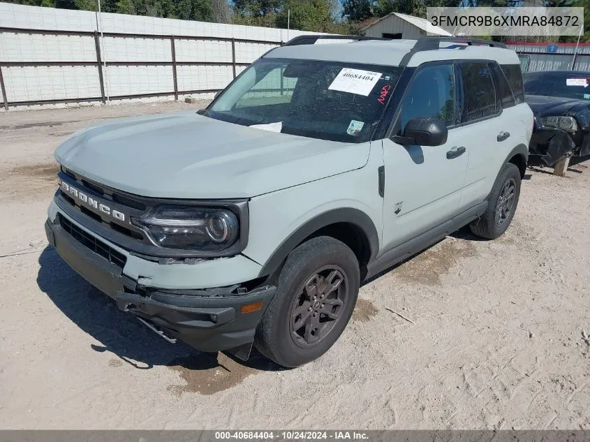 2021 Ford Bronco Sport Big Bend VIN: 3FMCR9B6XMRA84872 Lot: 40684404