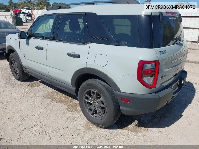 2021 Ford Bronco Sport Big Bend VIN: 3FMCR9B6XMRA84872 Lot: 40684404