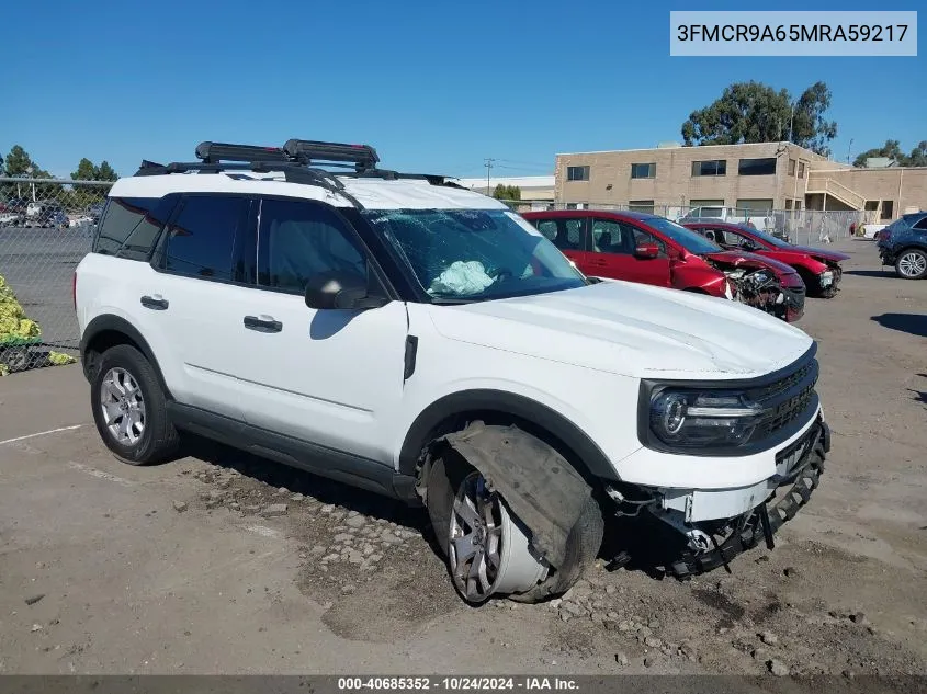 2021 Ford Bronco Sport VIN: 3FMCR9A65MRA59217 Lot: 40685352