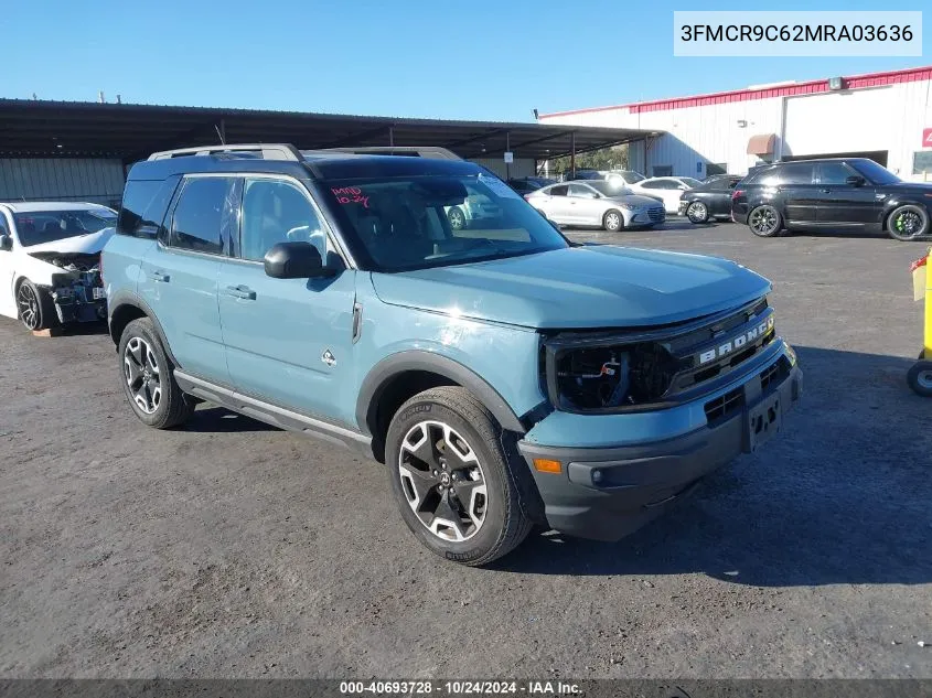 2021 Ford Bronco Sport Outer Banks VIN: 3FMCR9C62MRA03636 Lot: 40693728